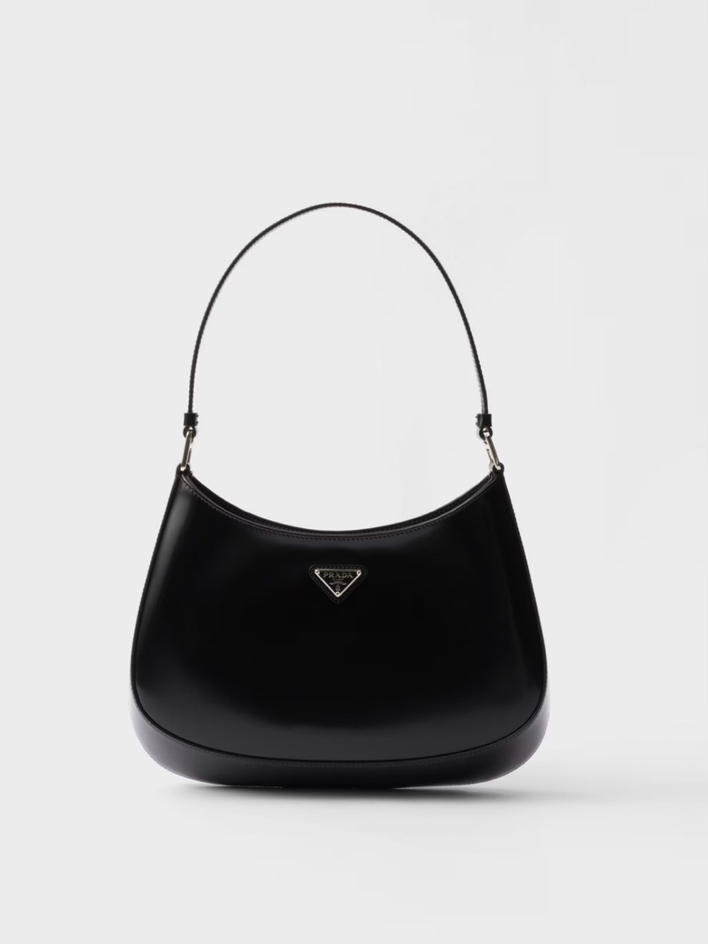 Prada Cleo black brushed leather shoulder bag